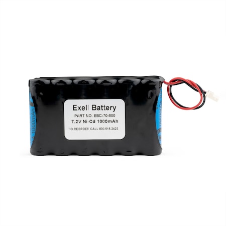Exell Battery Exell NiCD 7.2V 800mAh Back-Up Battery for Security Alarm Systems EBC-70-800
